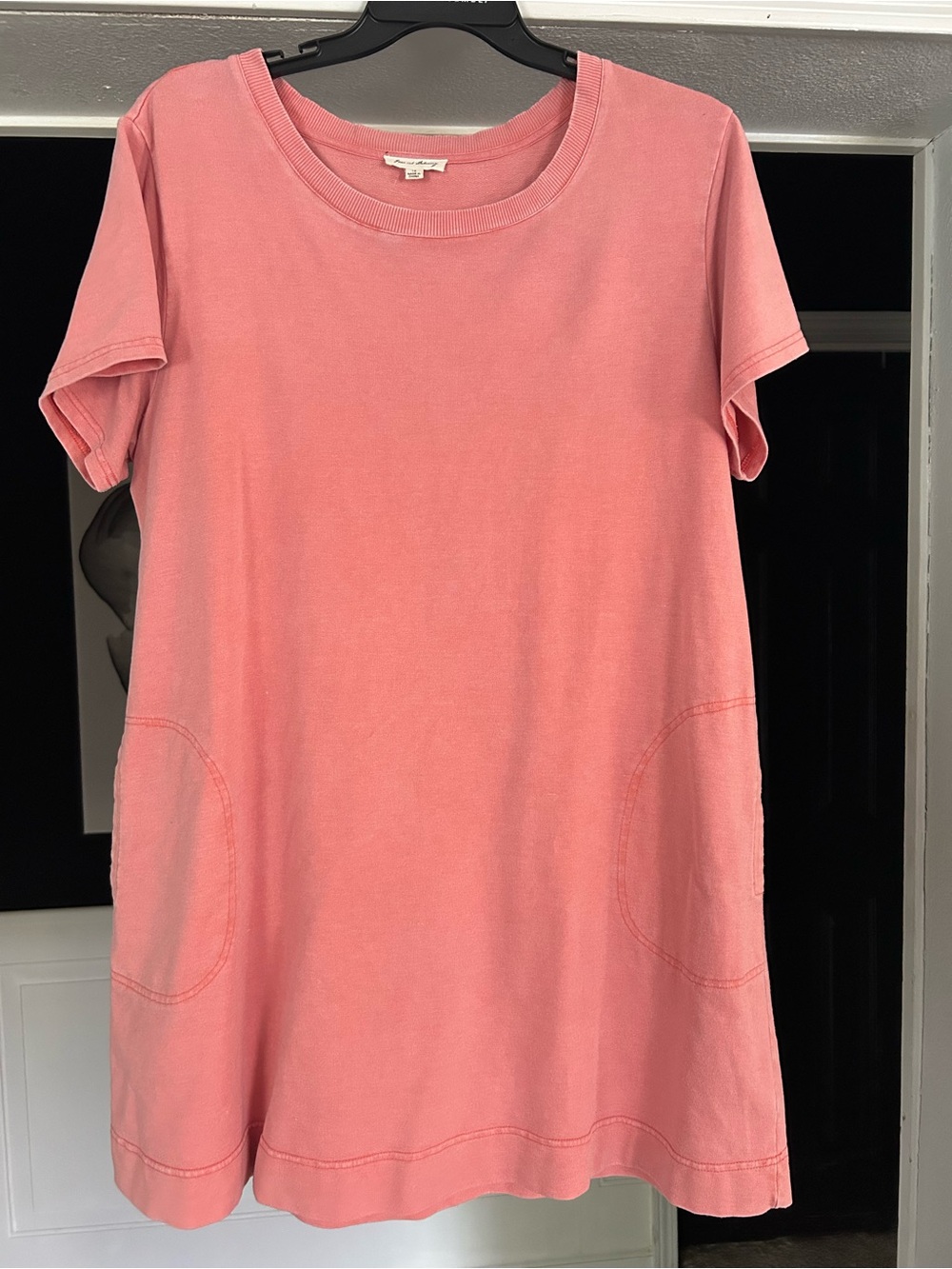 Jane and Delancey Coral Pink Short Sleeve Midi Tunic Dress